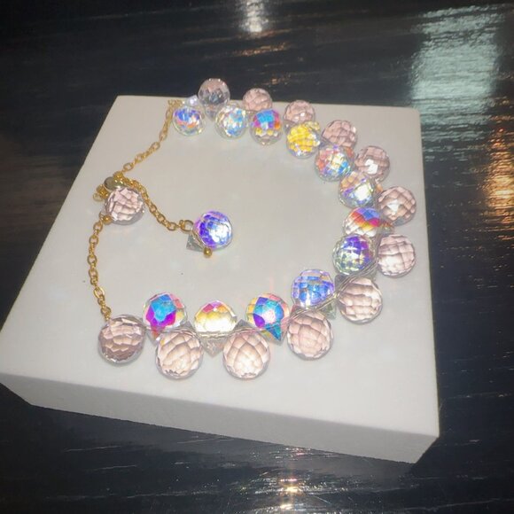 🆕 Multicolor Crystal Statement Bracelet Adjustable Elegant - Picture 4 of 10